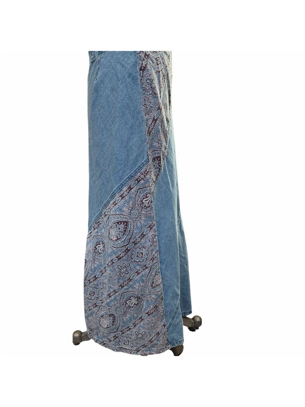 Pendleton Vintage Denim Bandana Print Patchwork Maxi Skirt Size 10 90’s Festival - Picture 5 of 9